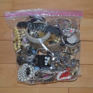 Assorted Costume Jewelry Grab Bag 4.5 lbs Rings Necklaces Bracelets and More